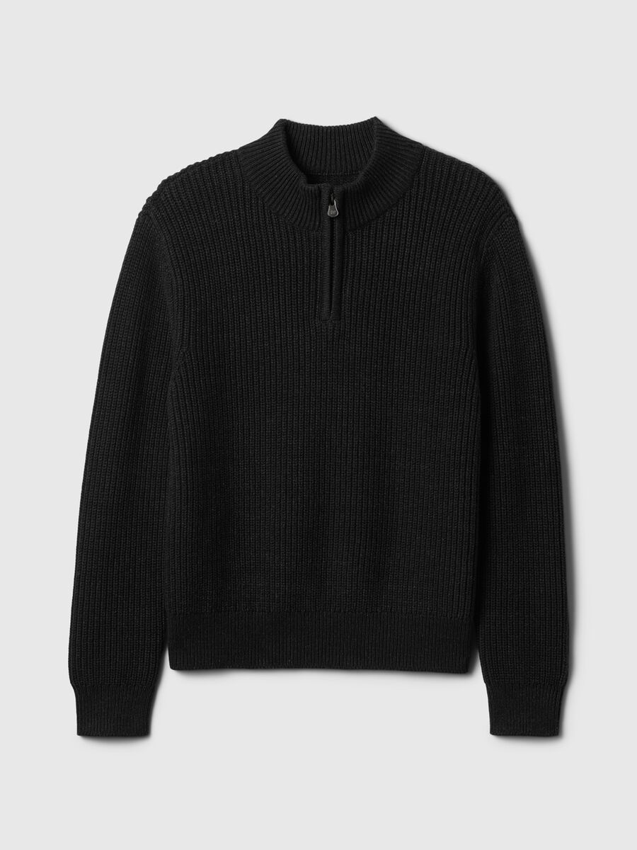 Mock neck pullover with half zip_3