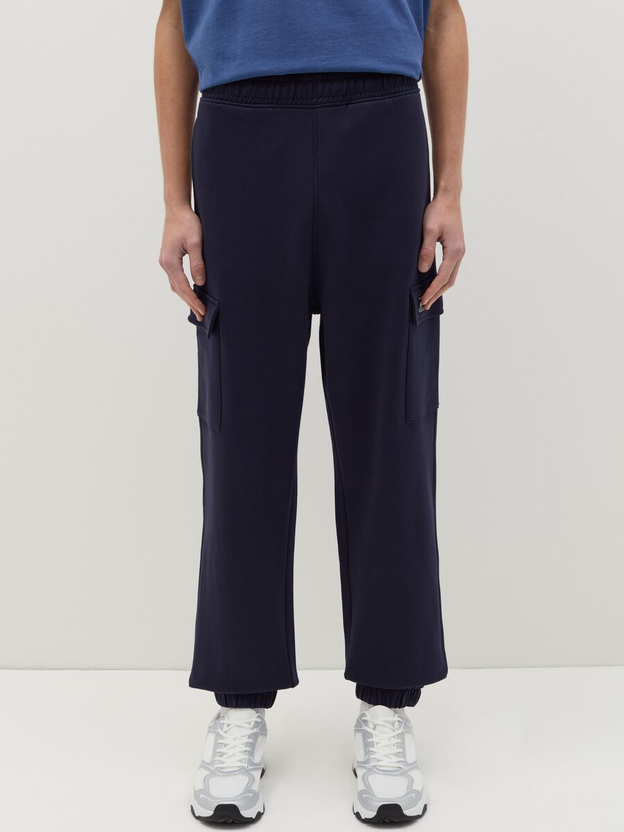 Cargo joggers with elasticated trims_1