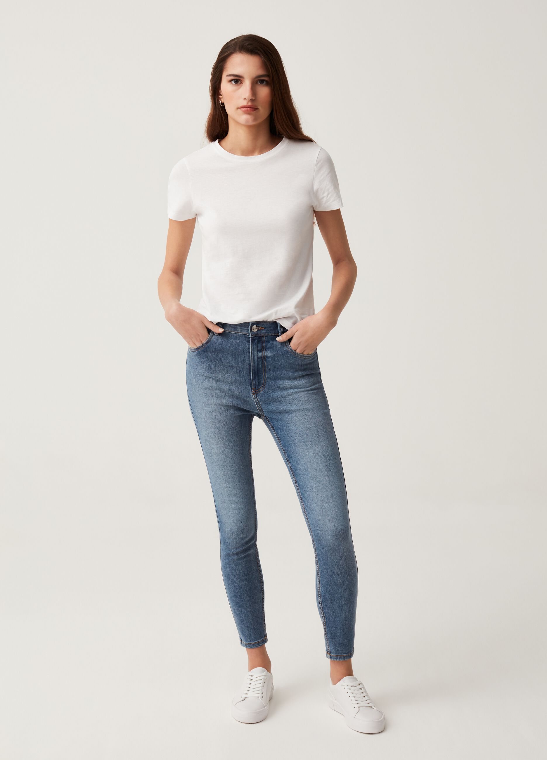 Jeans skinny fit a vita alta