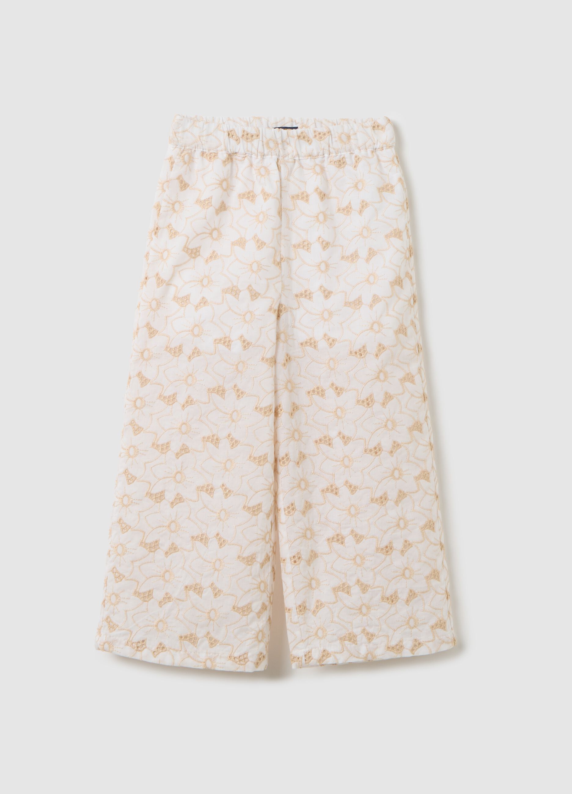 Pantaloni da bambina in puro cotone multicolor regular fit