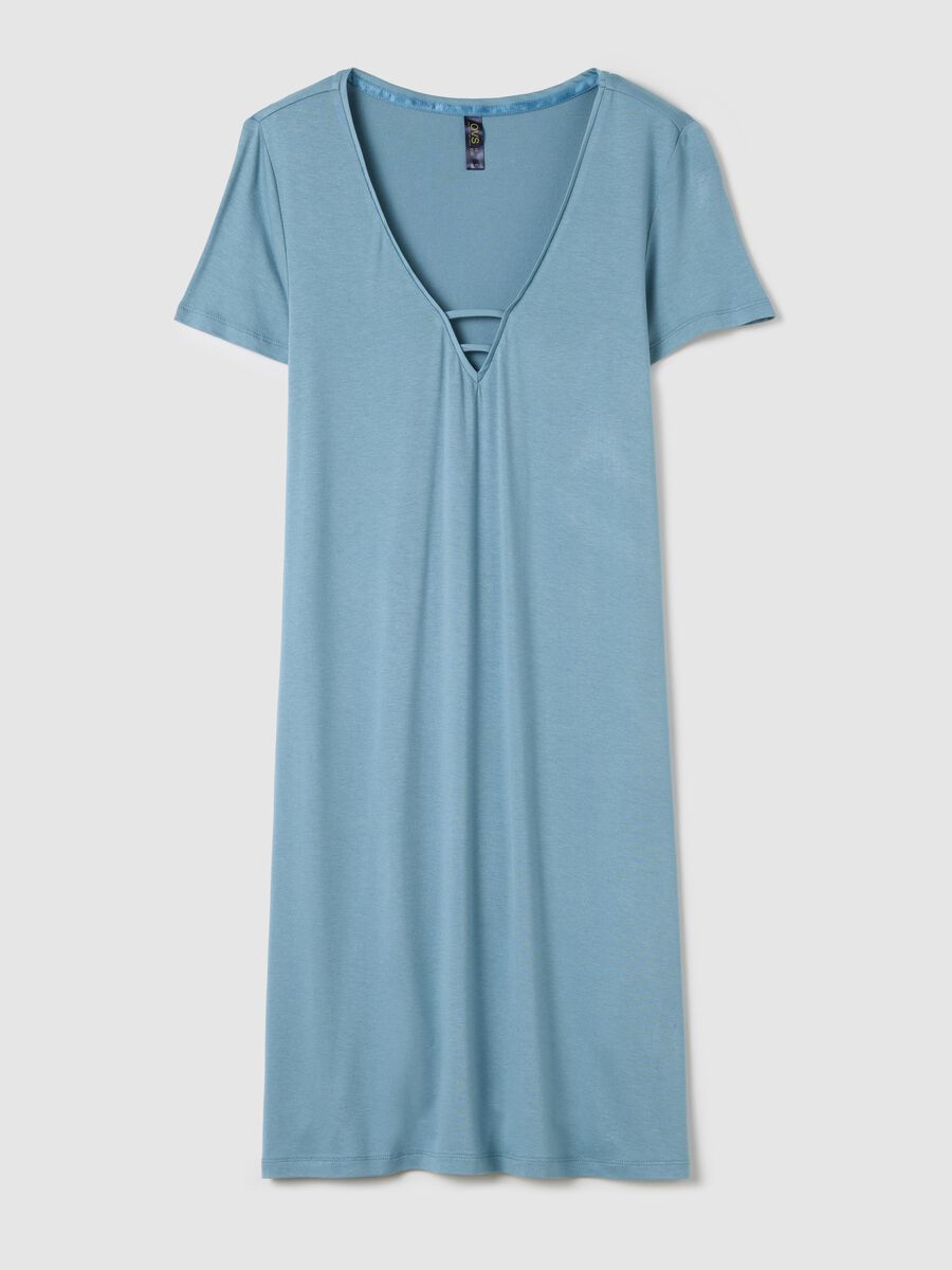 Light blue stretch viscose nightgown_4
