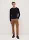 Slim fit brown stretch cotton cargo trousers_0
