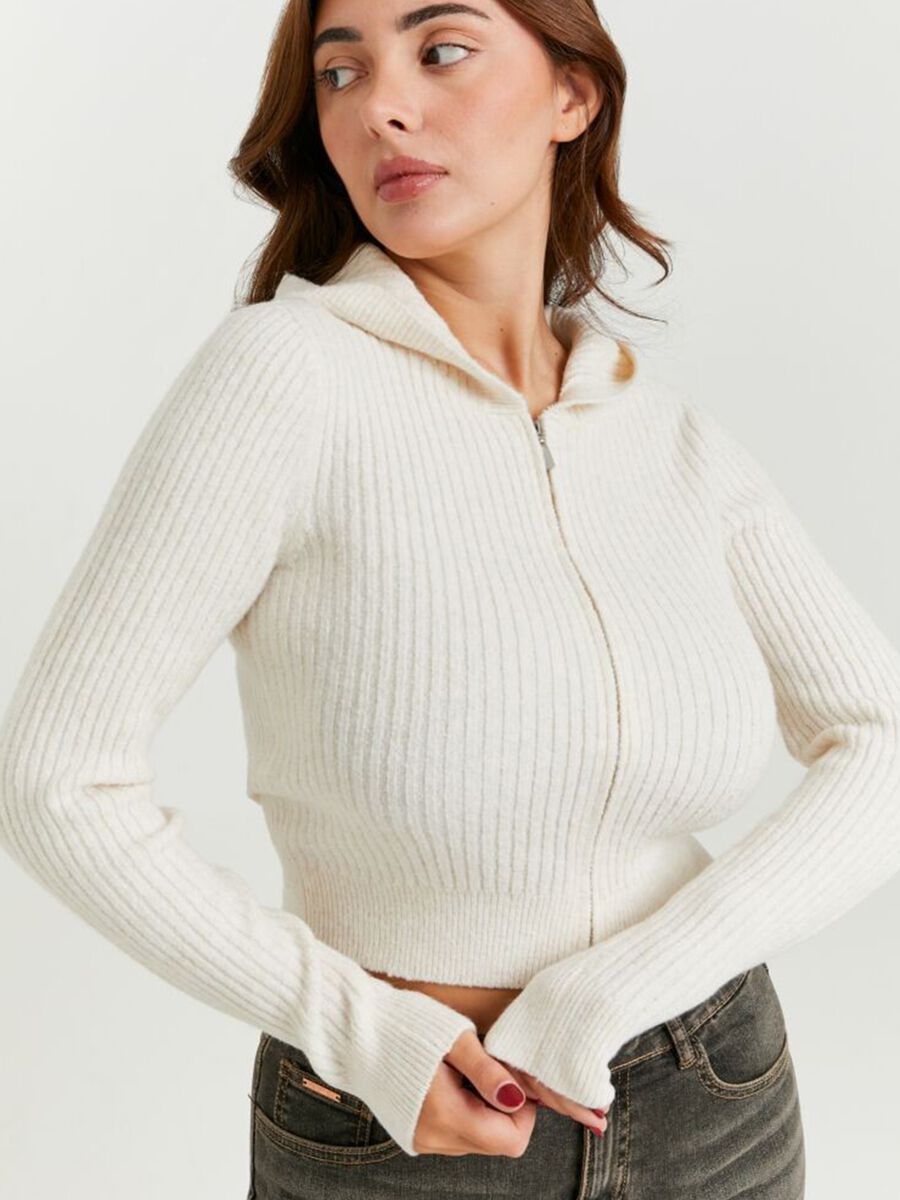 Full-zip ribbed top with hood_2