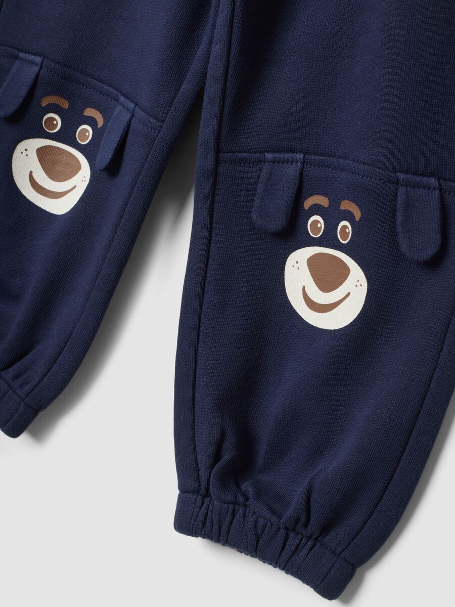 Pantaloni jogger blu in misto cotone e viscosa_2