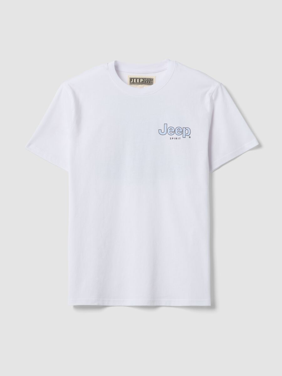 T-shirt bianca in puro cotone con logo Jeep regular fit_4