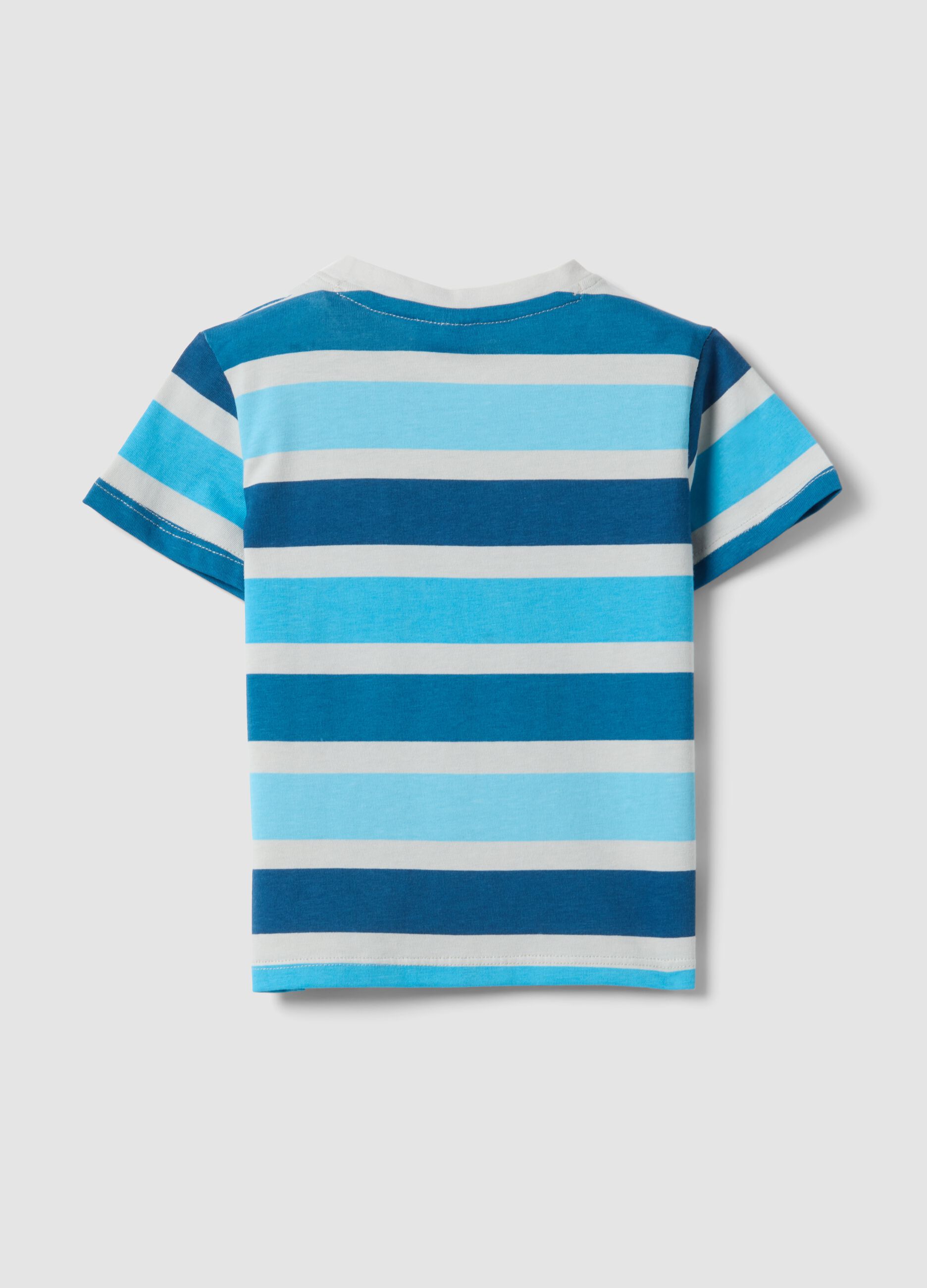 Boys&rsquo; multicolour striped pure cotton regular-fit T-shirt
