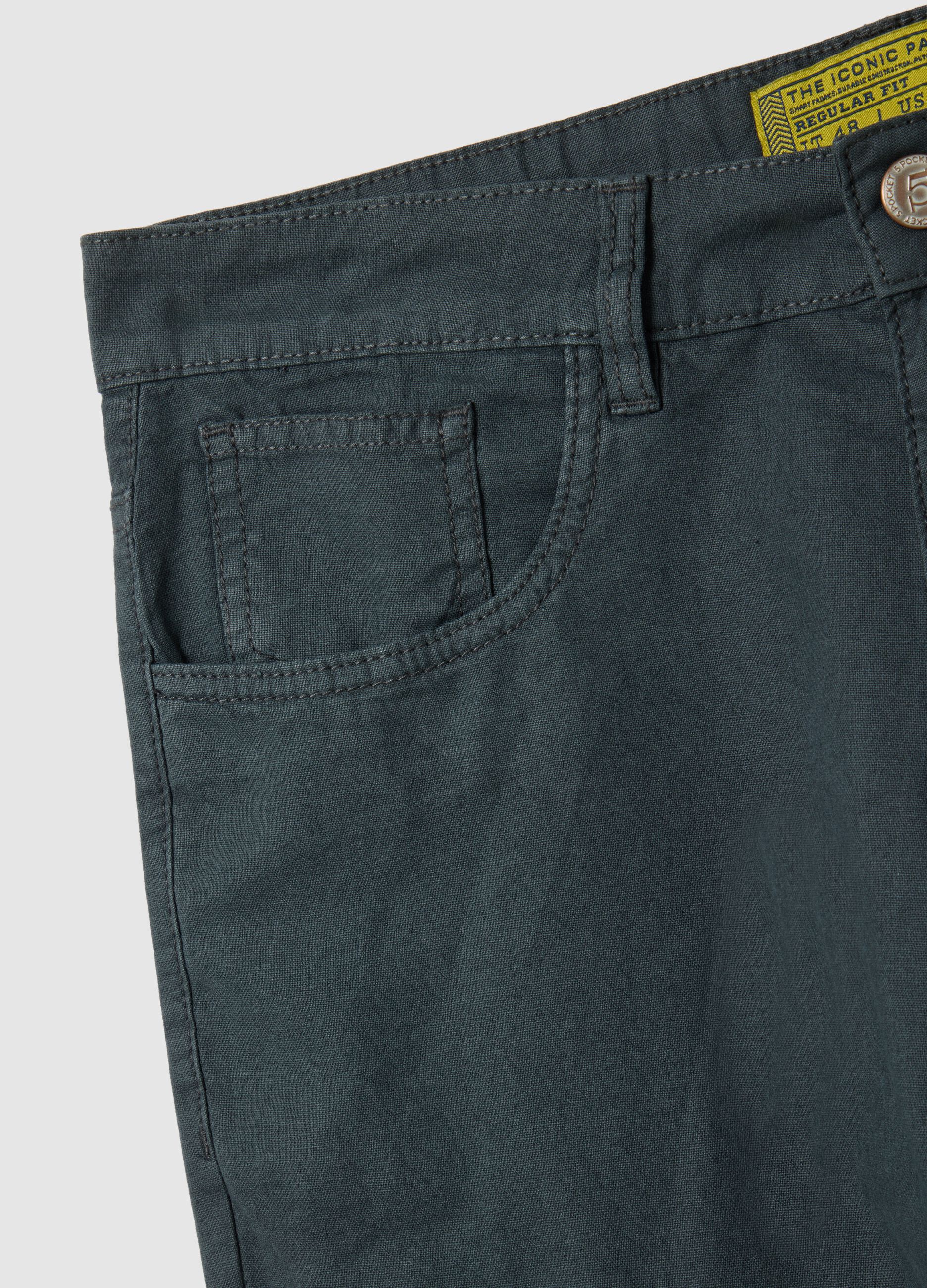 Shorts da uomo in cotone blu regular fit