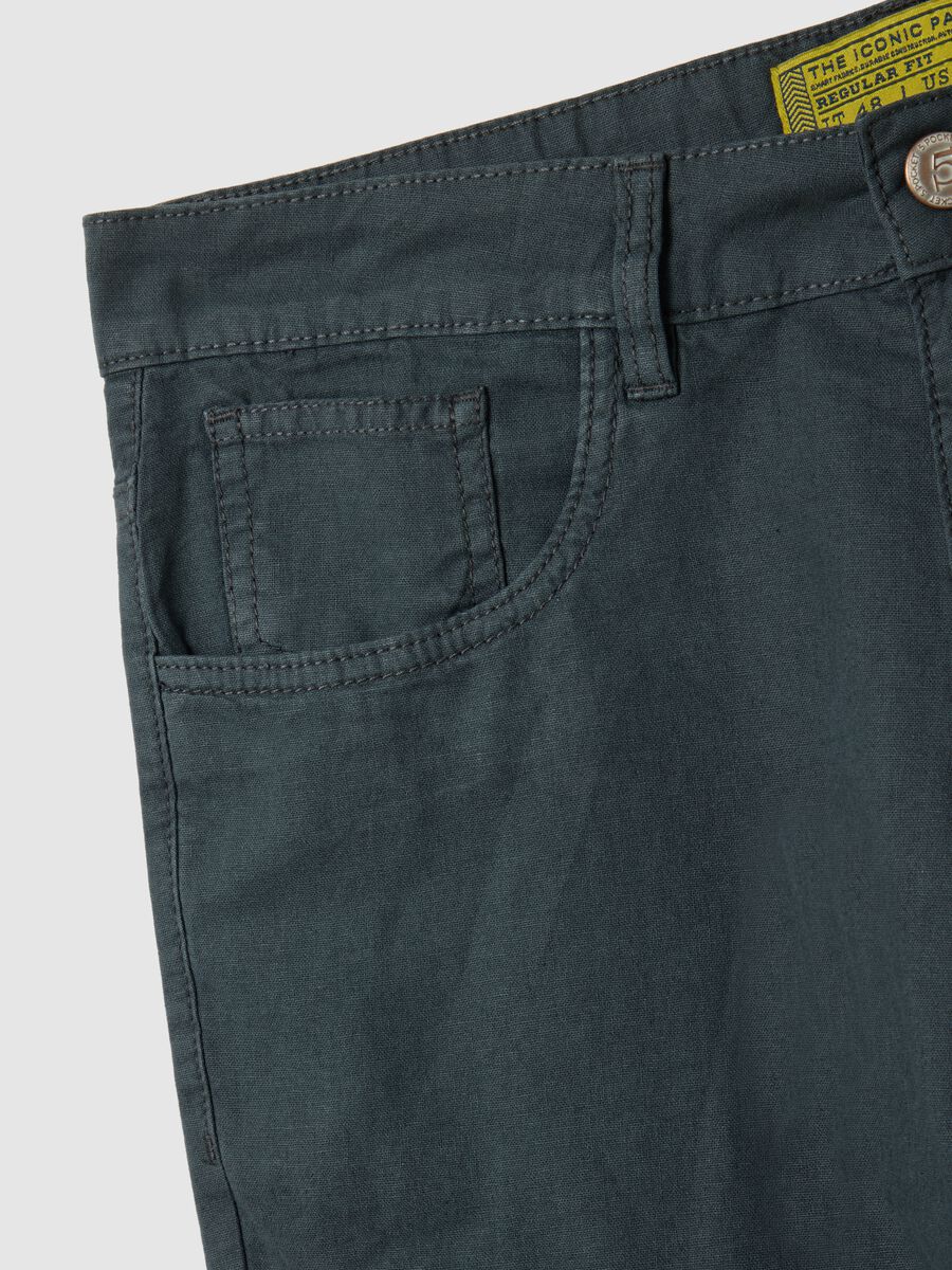 Men's Regular Fit Blue Cotton Shorts_5