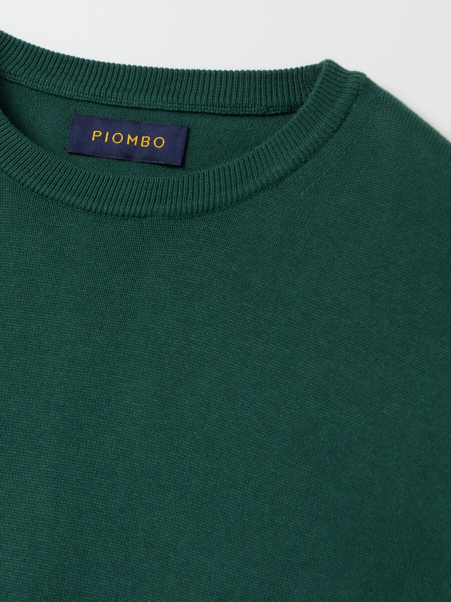 Solid colour pullover with round neck_5