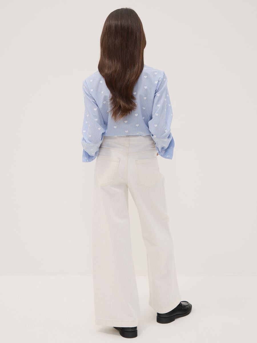 White wide-leg trousers in pure cotton_1