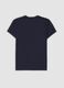 Blue stretch modal crew-neck T-shirt_2