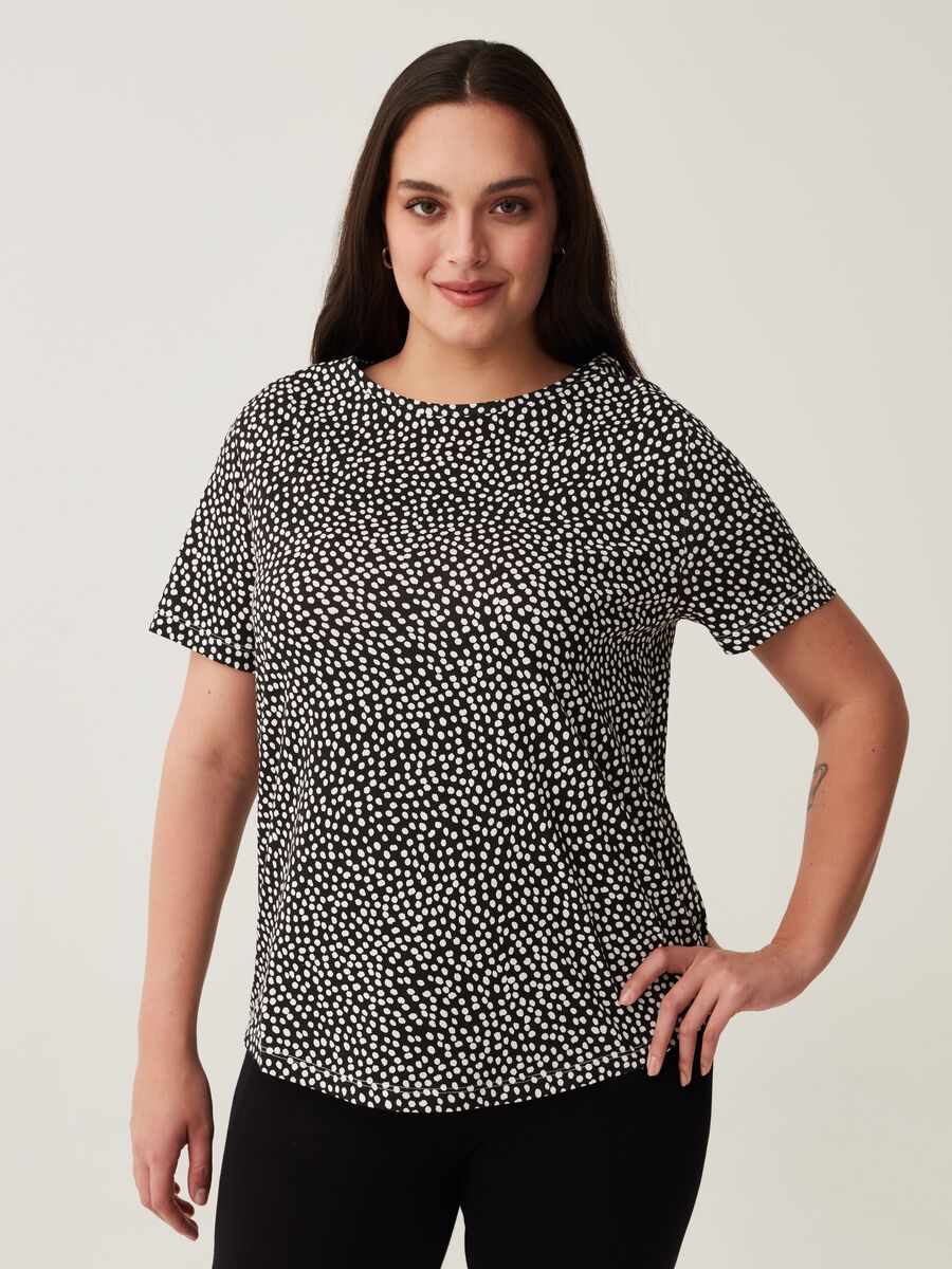 T-shirt con fantasia maculata Curvy_1