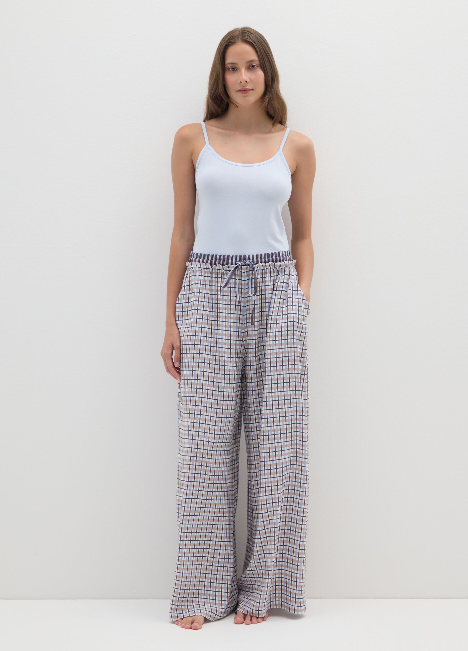 Multicolour Check Regular Fit Pyjama Trousers
