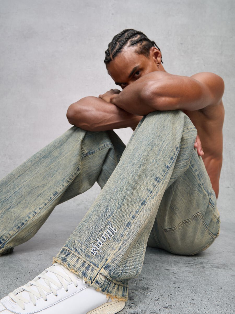 Bootcut Denim Washed Light Blue & Tea_0