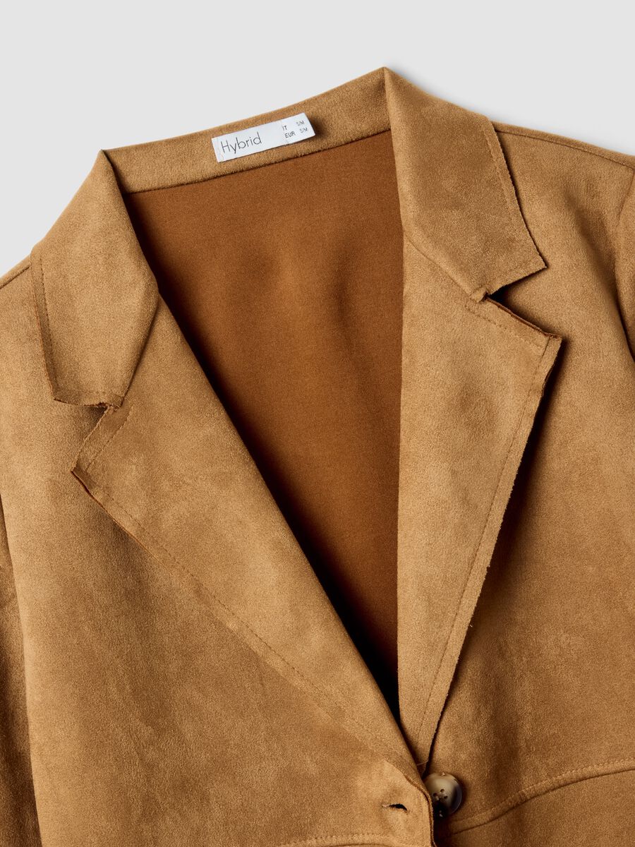 Brown Ultralight regular-fit jacket with lapels and two pockets_1