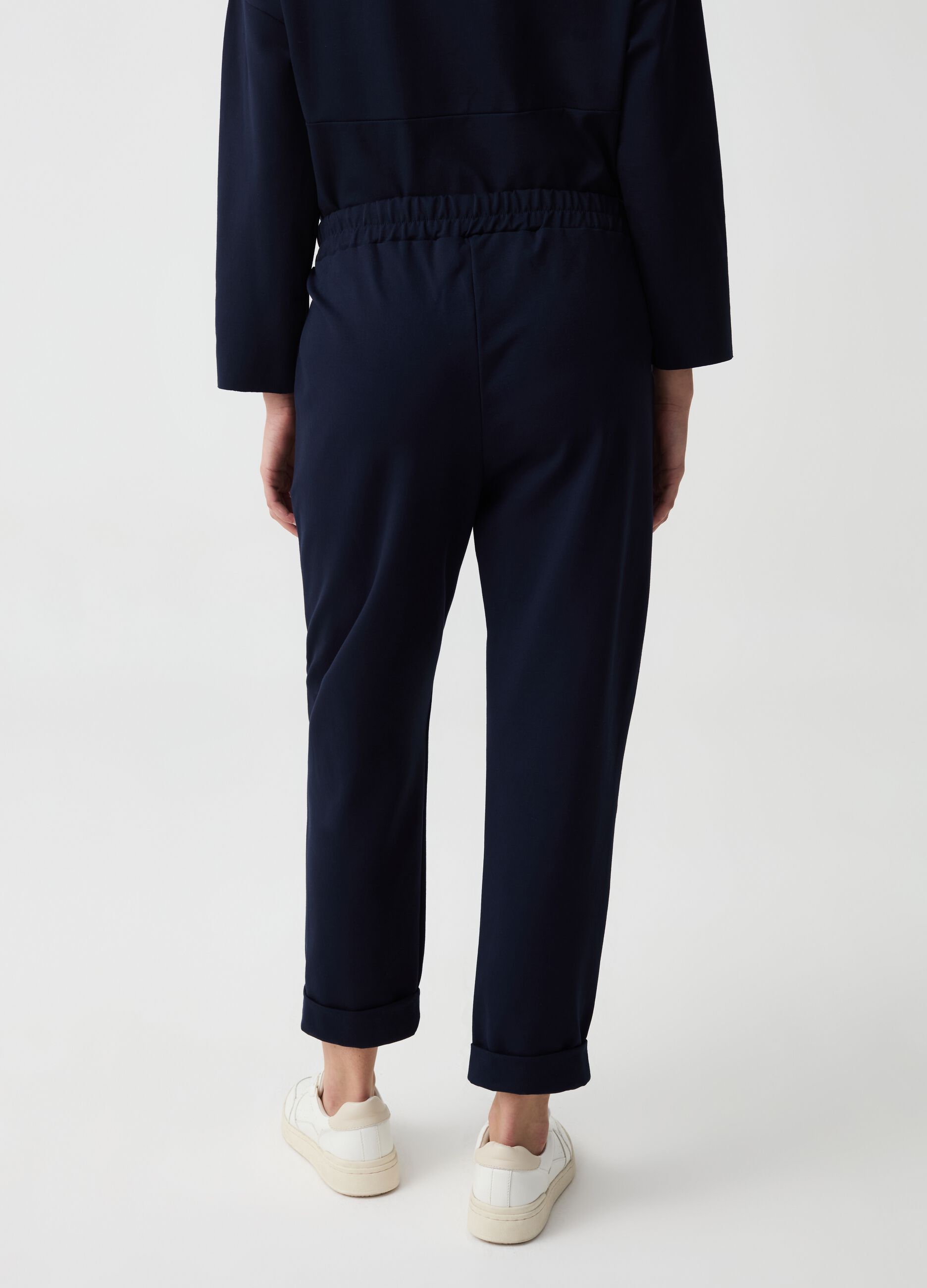 Crop cigarette trousers with turn-ups