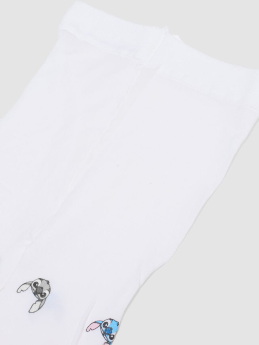 Collant elasticizzati bianchi da neonata con Stitch_2