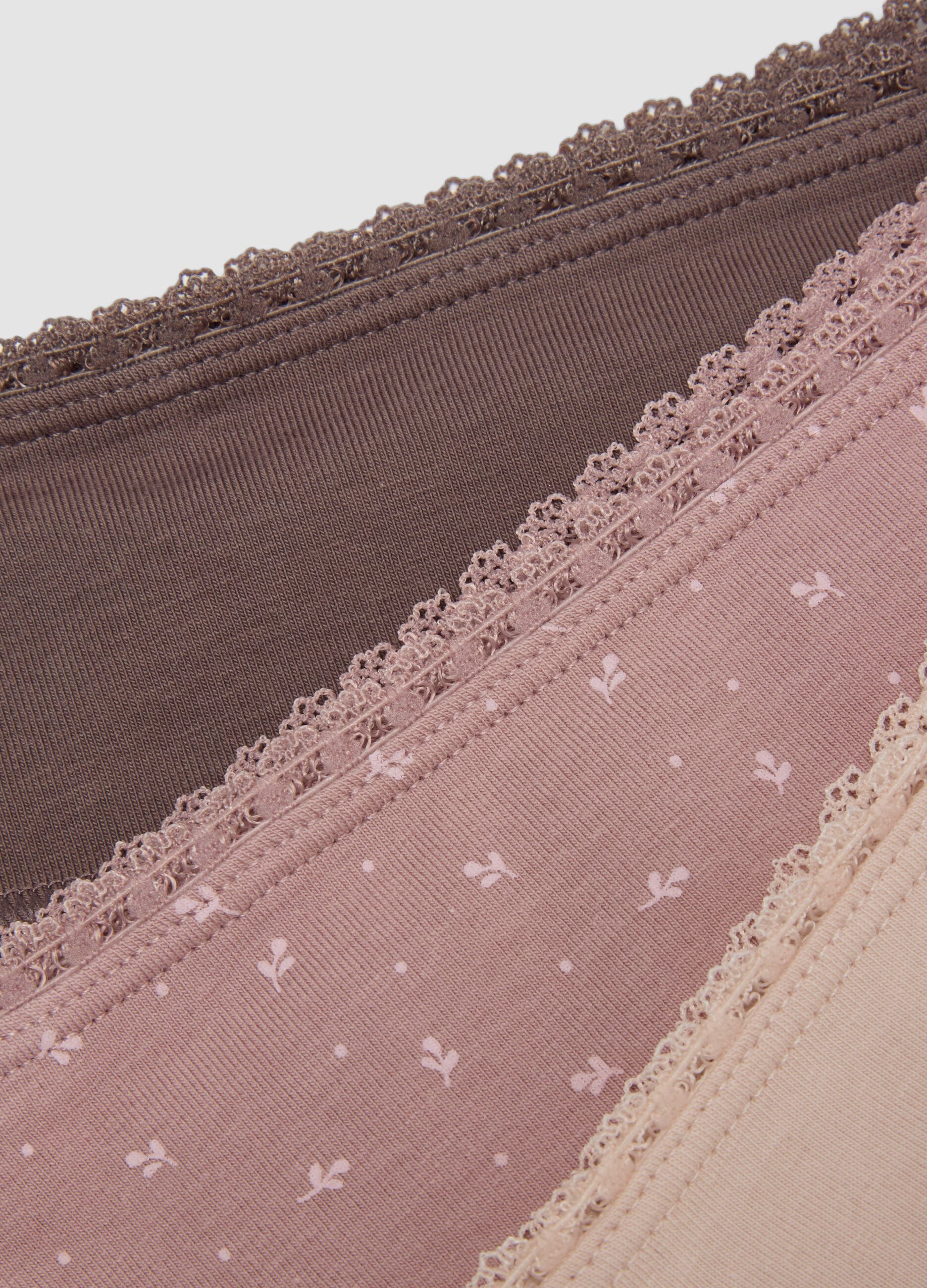Tripack di slip multicolor in cotone organico elasticizzato