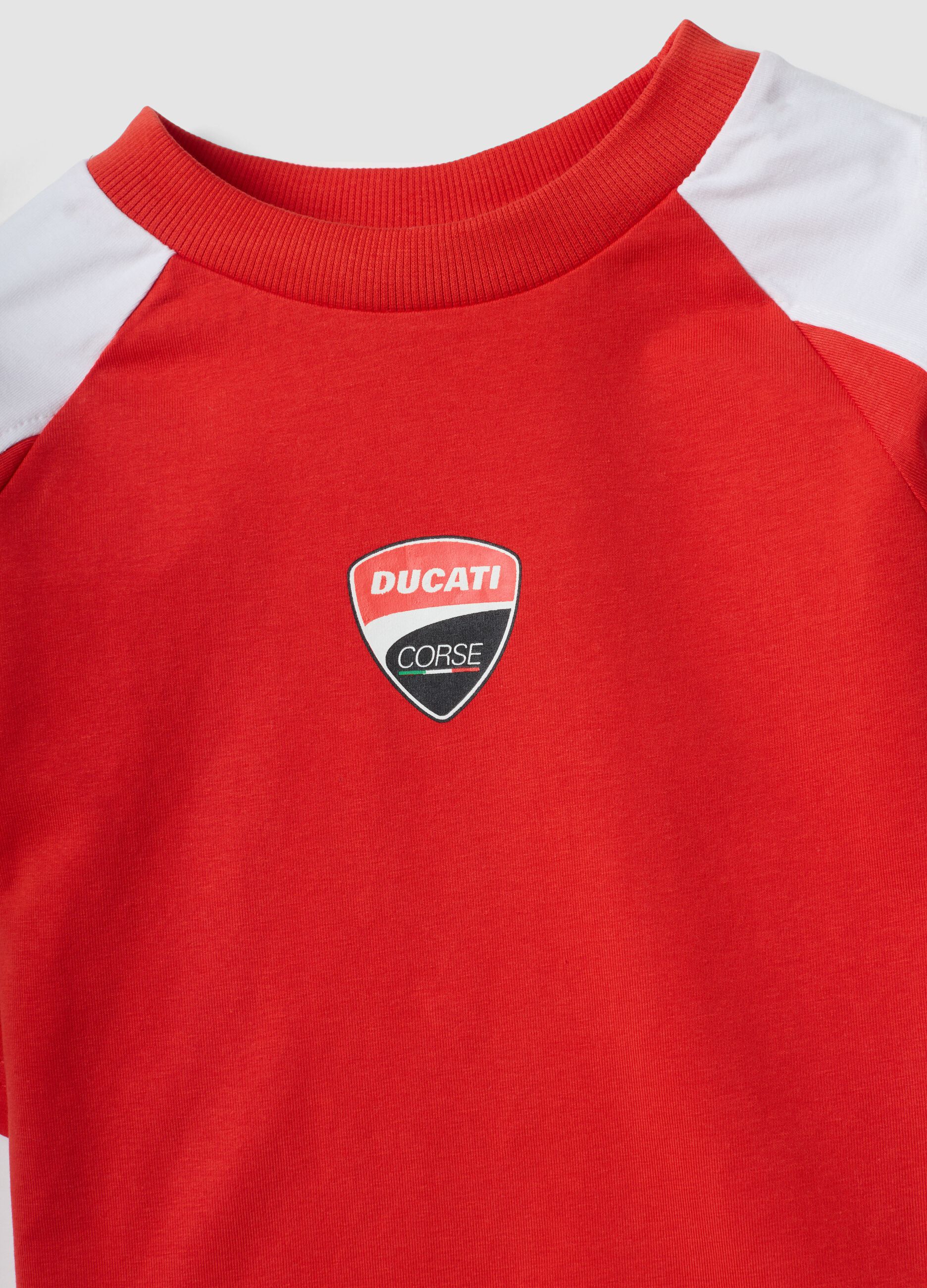 Red and black stretch cotton set with T-shirt and shorts