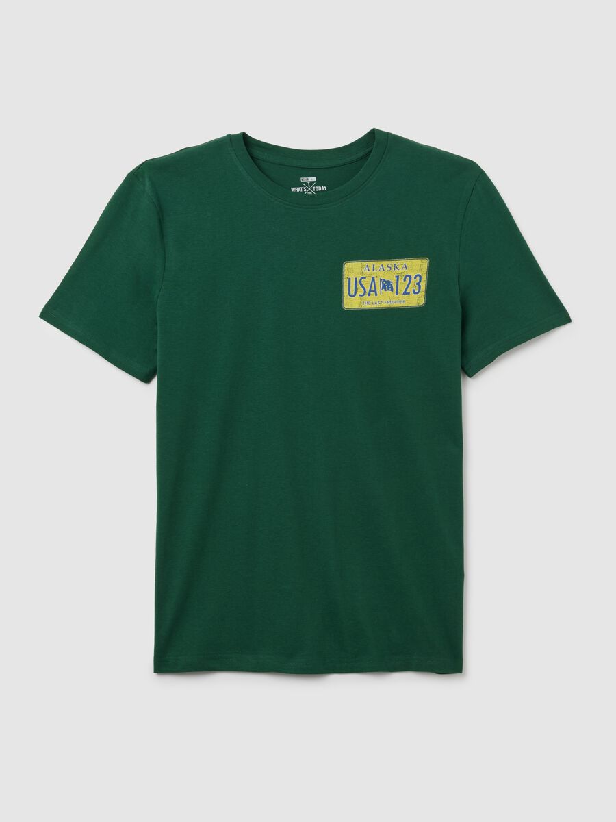 Green pure cotton T-shirt regular fit_4