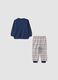 Navy blue pure cotton crew-neck pyjamas_1