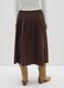 Brown Checked Long Skirt with Buckles_3