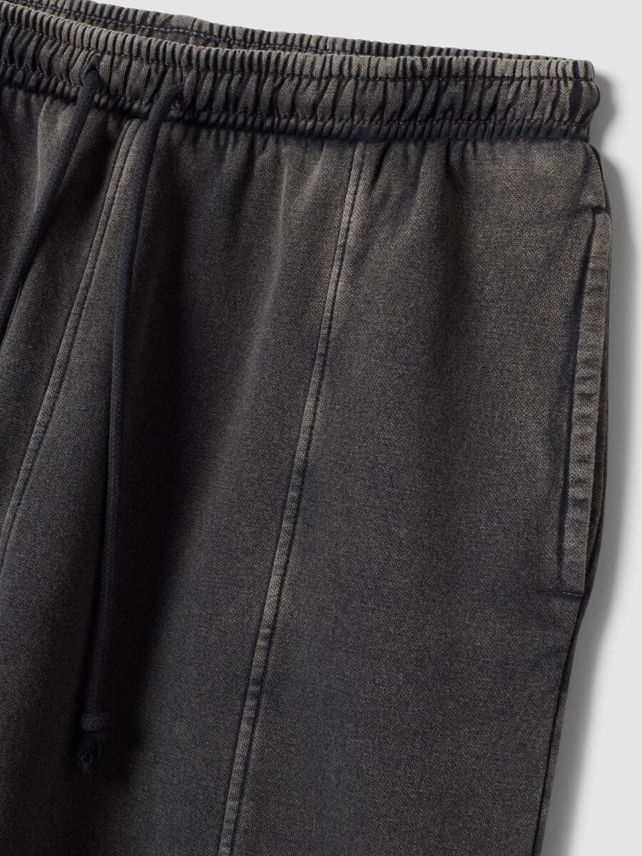 Pantaloni jogger grigi in misto cotone con coulisse_6