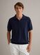 Short-sleeved blue polo in pure cotton_2