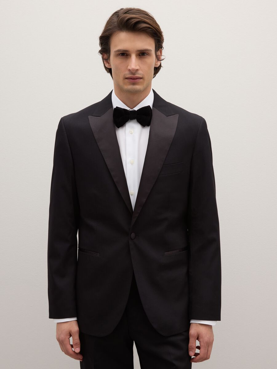 Blazer elegante nero regular fit con bottoni_1