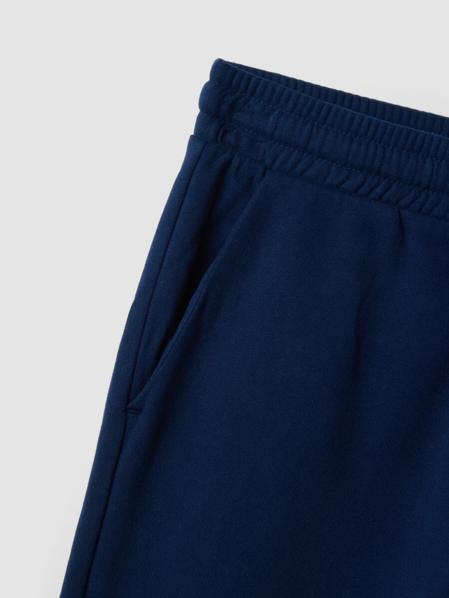 Blue jogger trousers in organic cotton and viscose blend_2