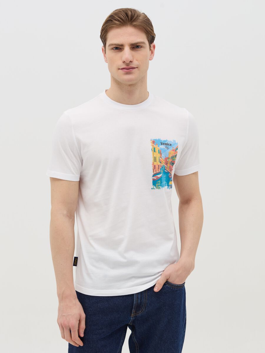 Cotton T-shirt with "Venice Italy" print_0