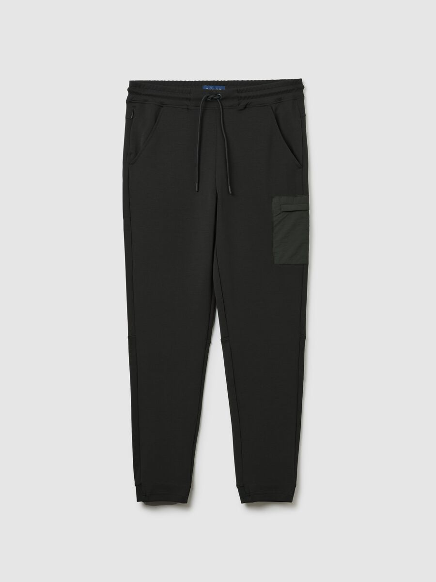 Green cotton blend trousers with regular fit_4