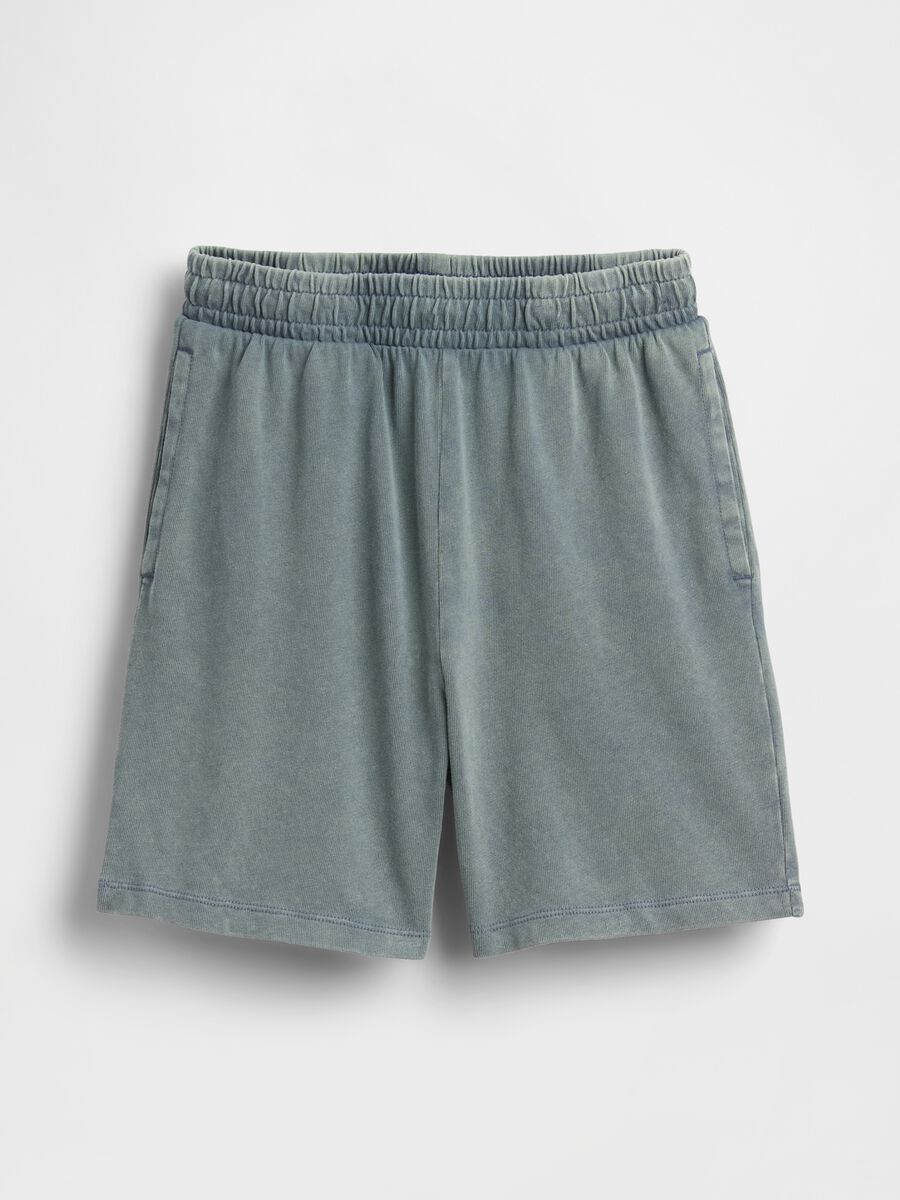 Shorts in puro cotone con vita elasticizzata_3