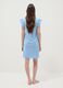 Sky-blue pure cotton nightdress with ruffle trim_3