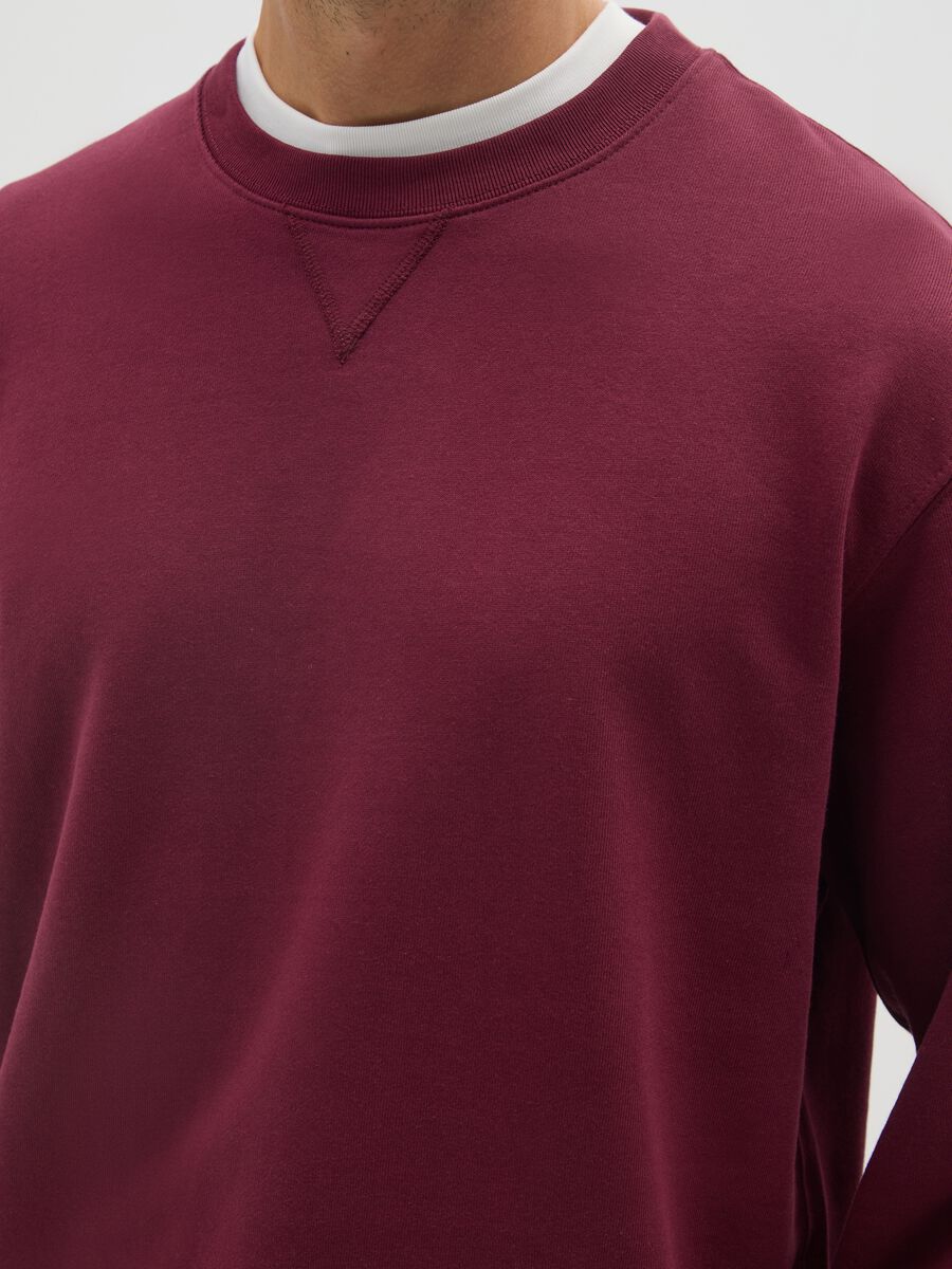 Red pure cotton sweatshirt regular fit_3
