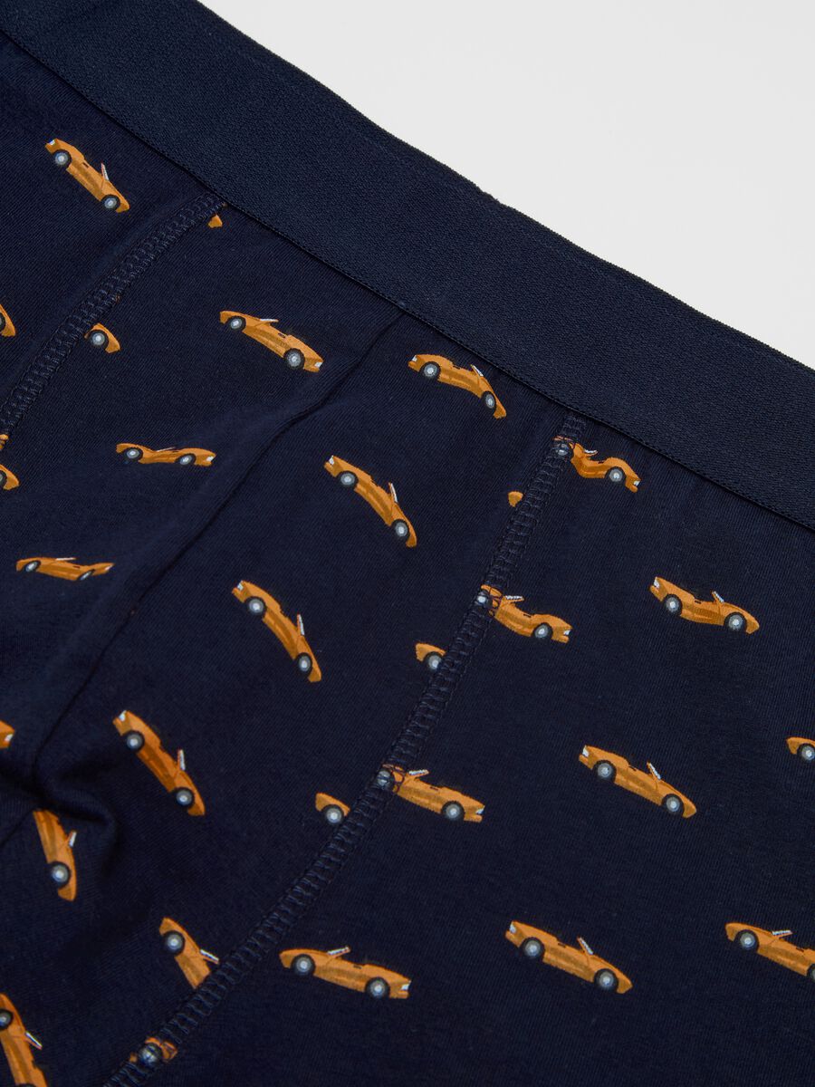 Midi boxer shorts in stretch cotton with pattern._5