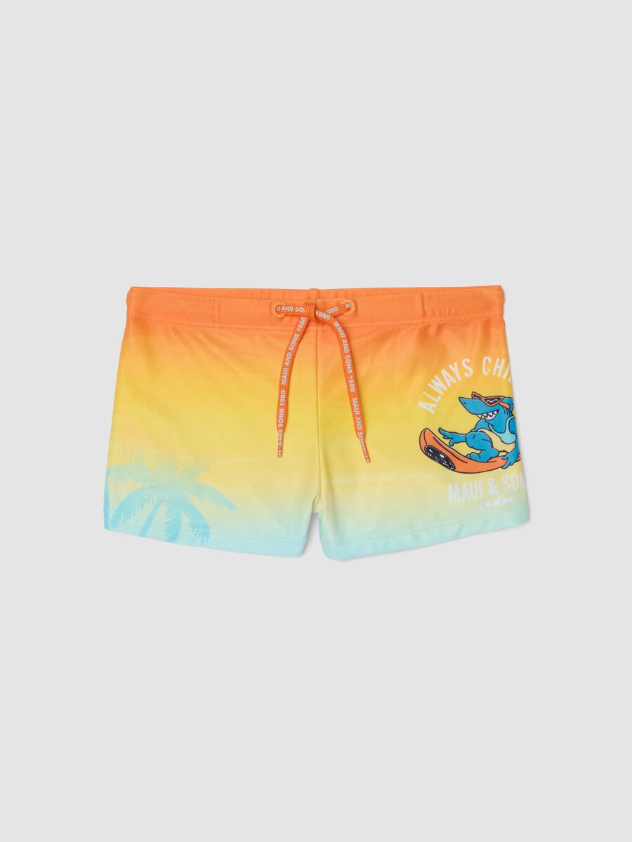 Kids&rsquo; multicolour stretch swim briefs with print_0