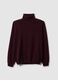 Maglione a collo alto in pura lana d'agnello rosso regular fit_0