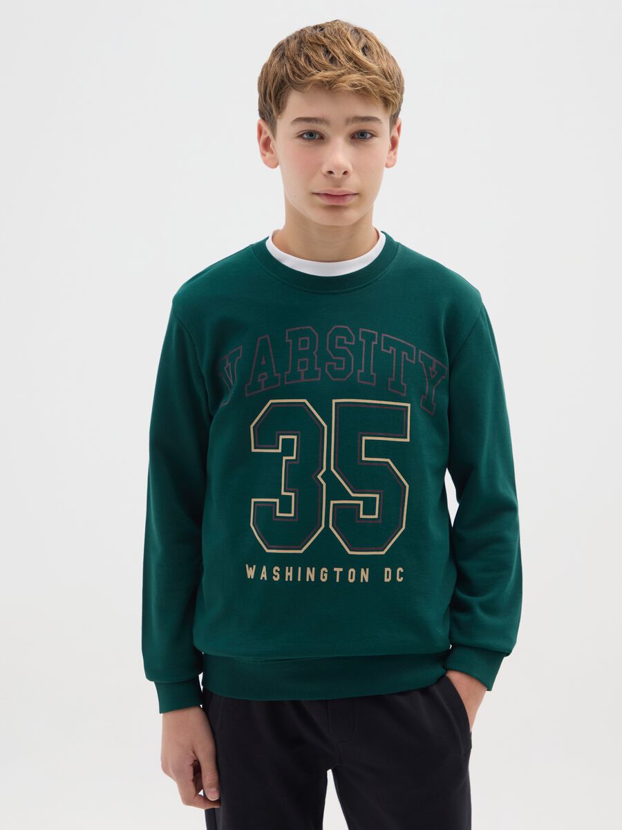 Felpa da ragazzo in puro cotone verde_0