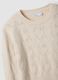 Beige openwork viscose-blend jumper, regular fit_2