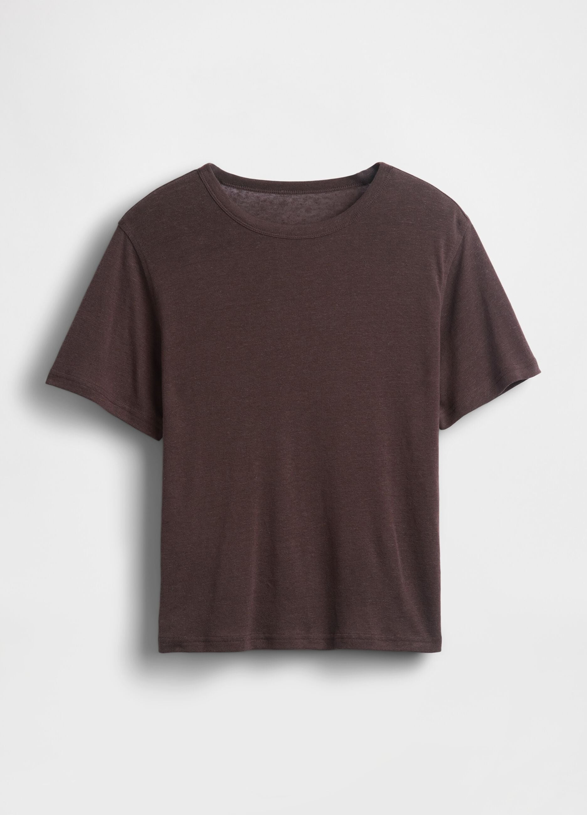 T-shirt a maniche corte in misto lino