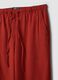 Red viscose-linen blend straight-fit trousers with drawstring_5