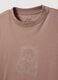 Pure cotton brown t-shirt regular fit with glittery teddy bear_5