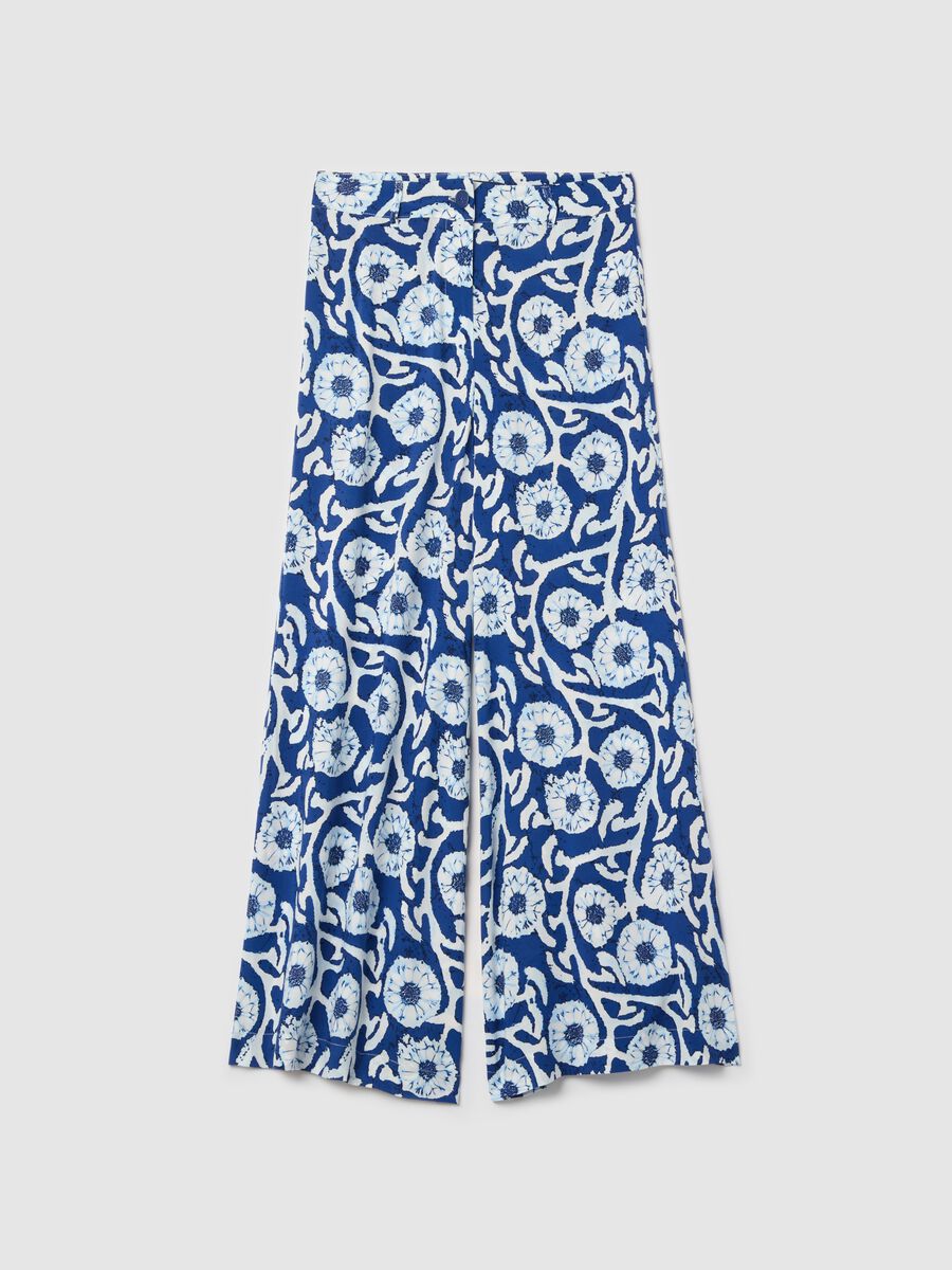 Viscose palazzo trousers with graphic print_4