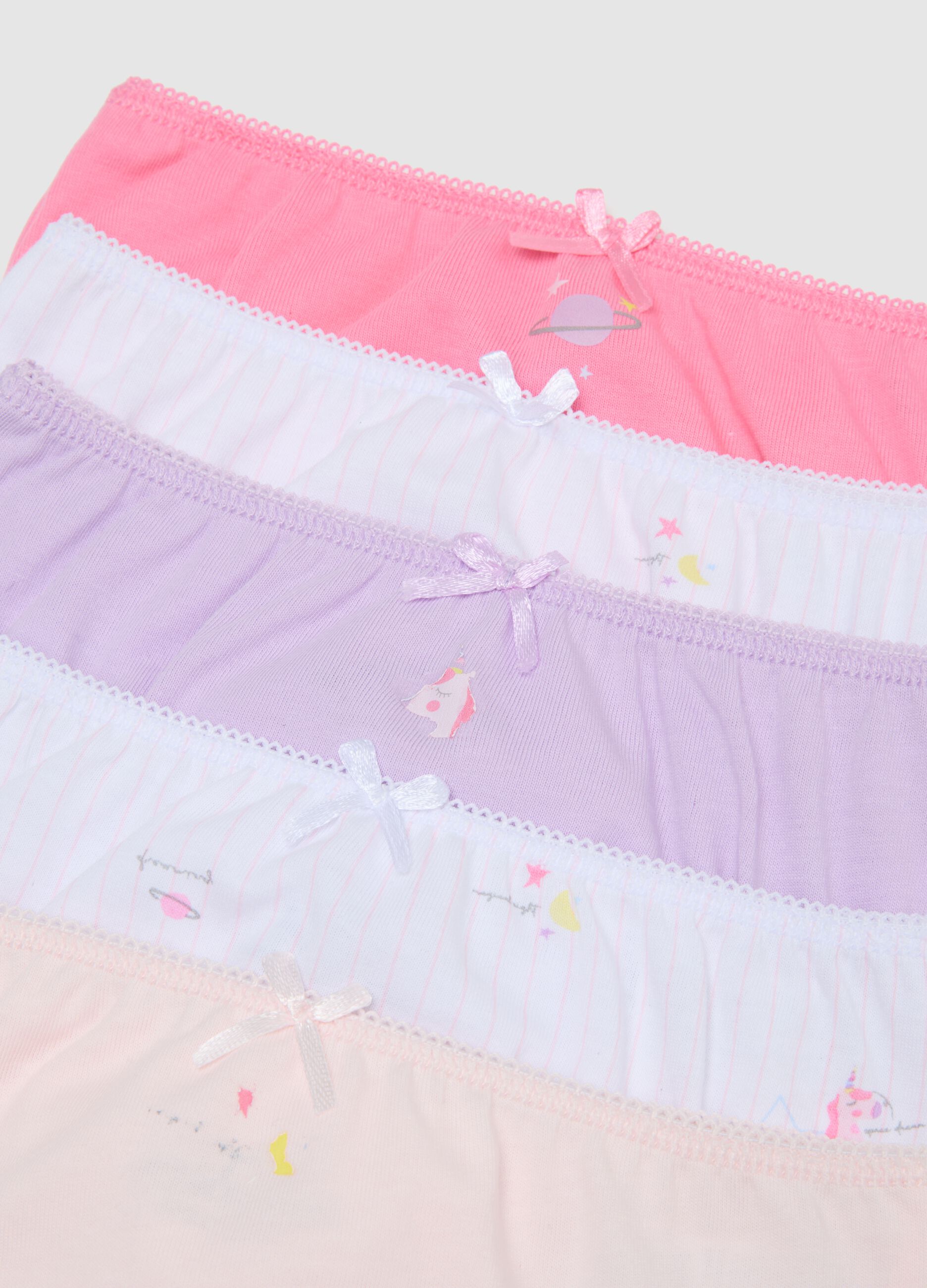 Multi-pack set of girls' underwear in multicolour pure cotton regular fit