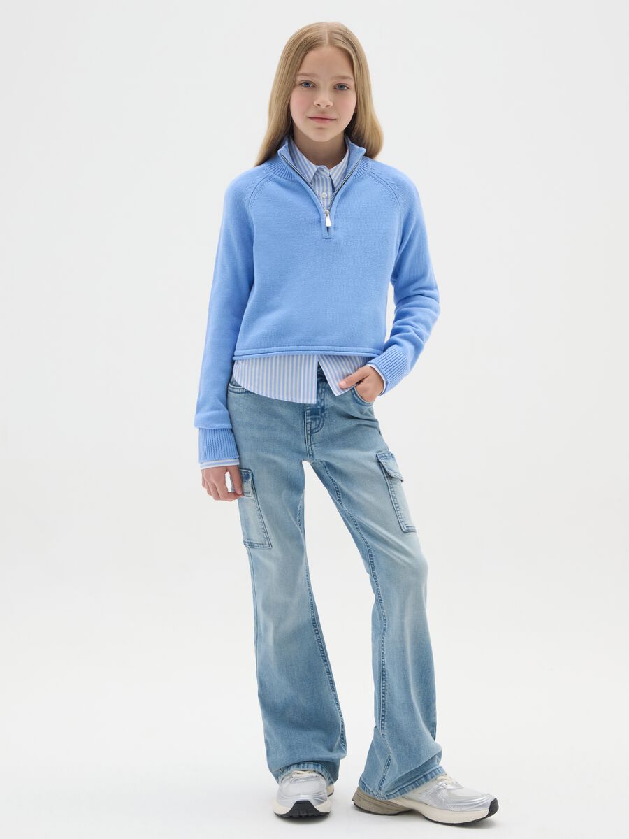 Girls' denim flare jeans_0