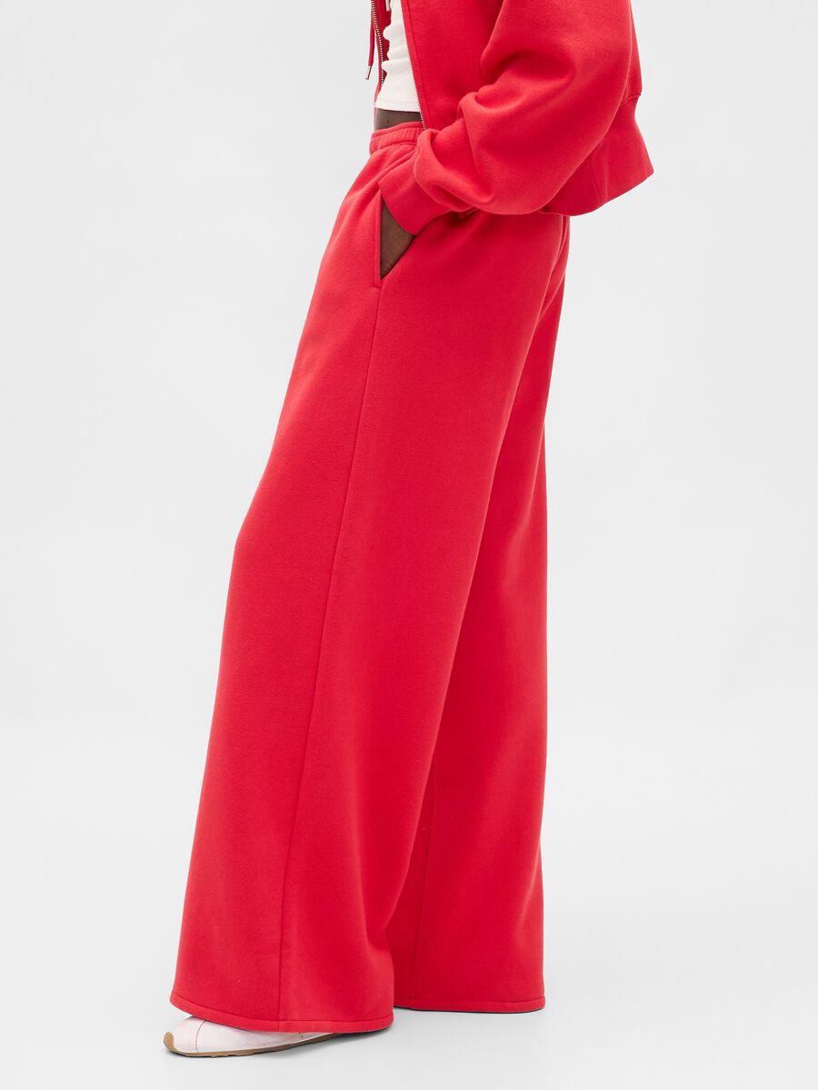 Red Cotton Blend Trousers_3