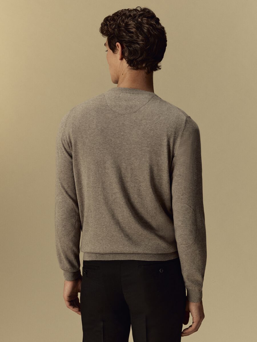 Pullover girocollo in cotone e seta_2