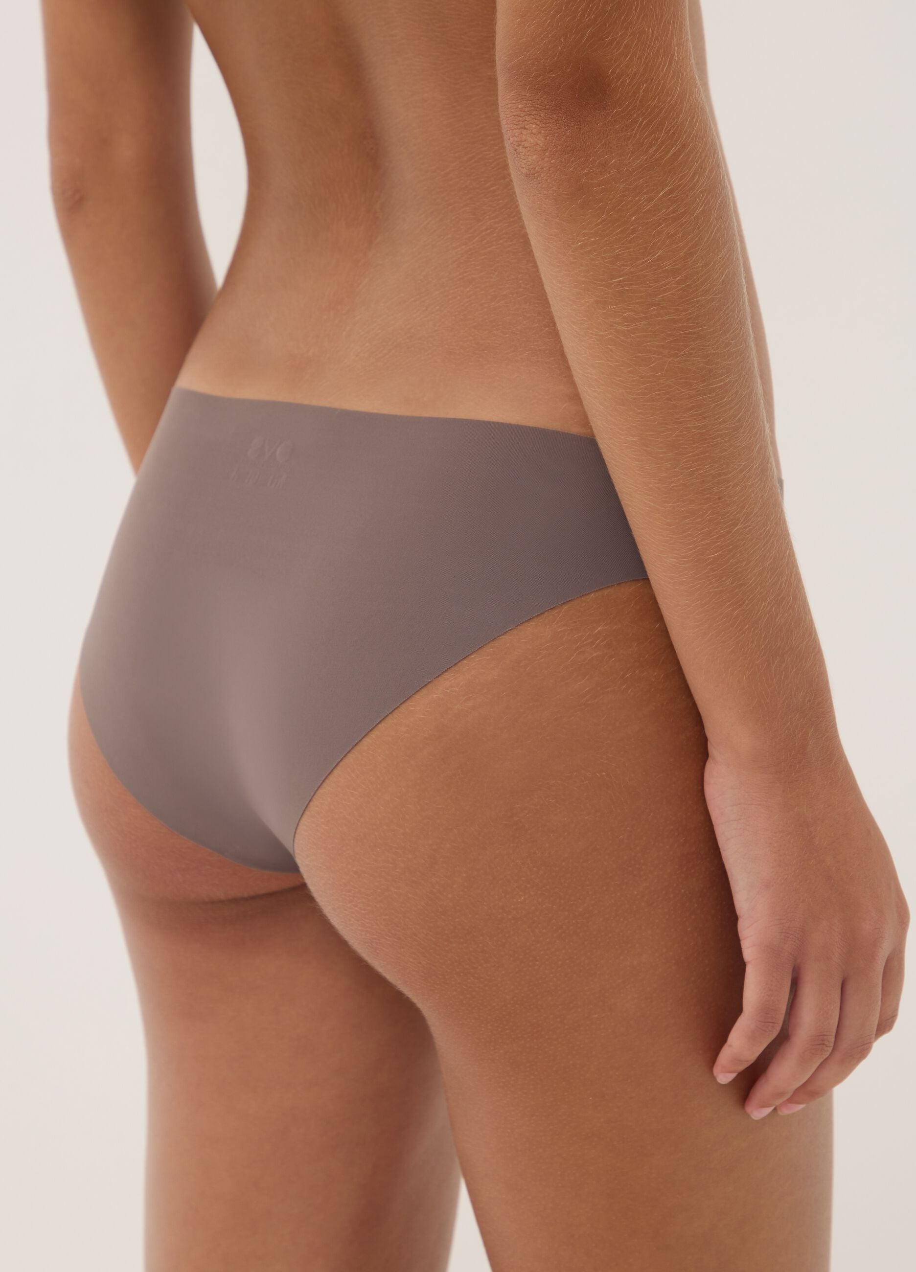 Grey stretch microfibre briefs