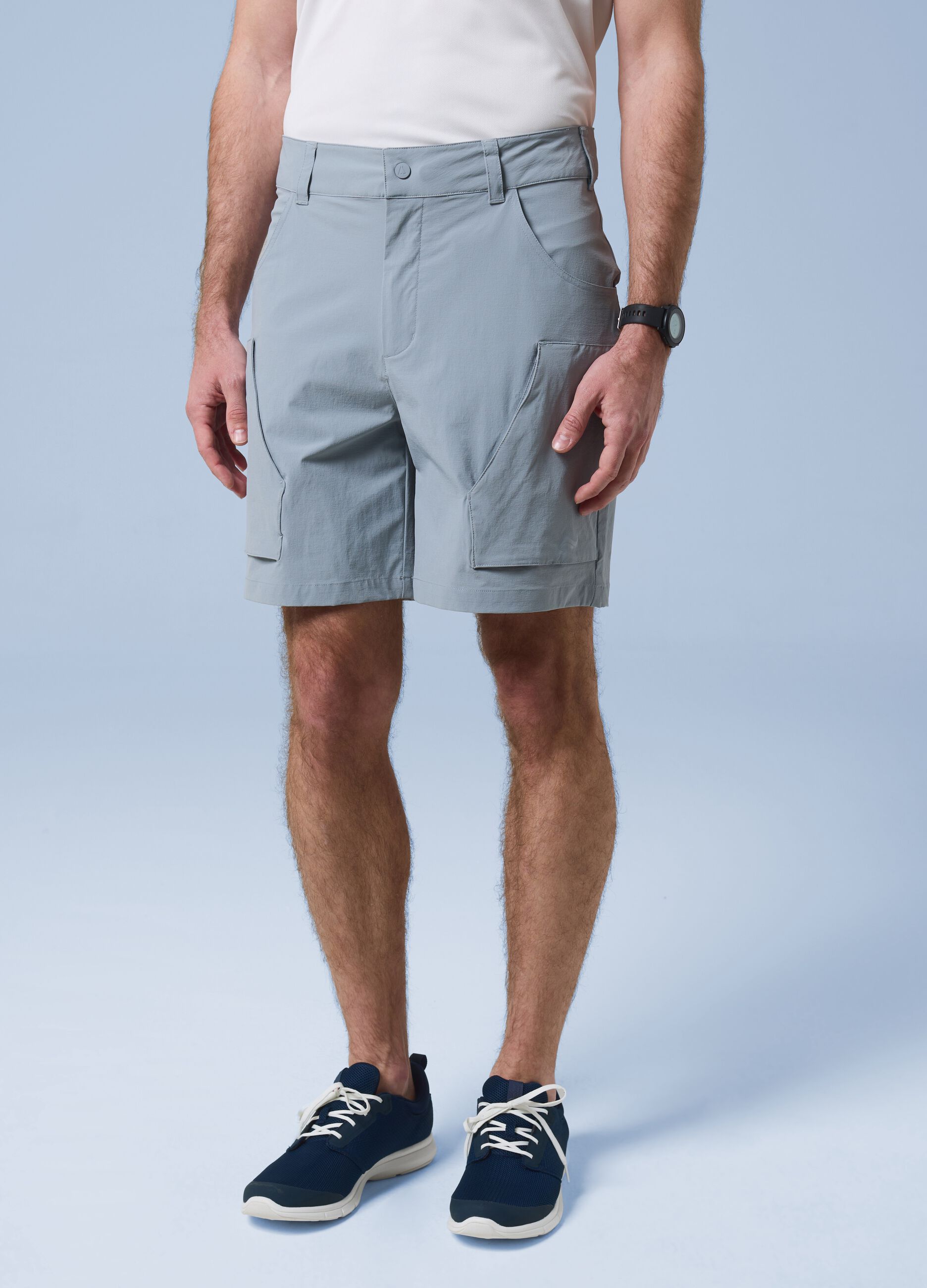 ALTAVIA SAILING grey cargo shorts in stretch fabric